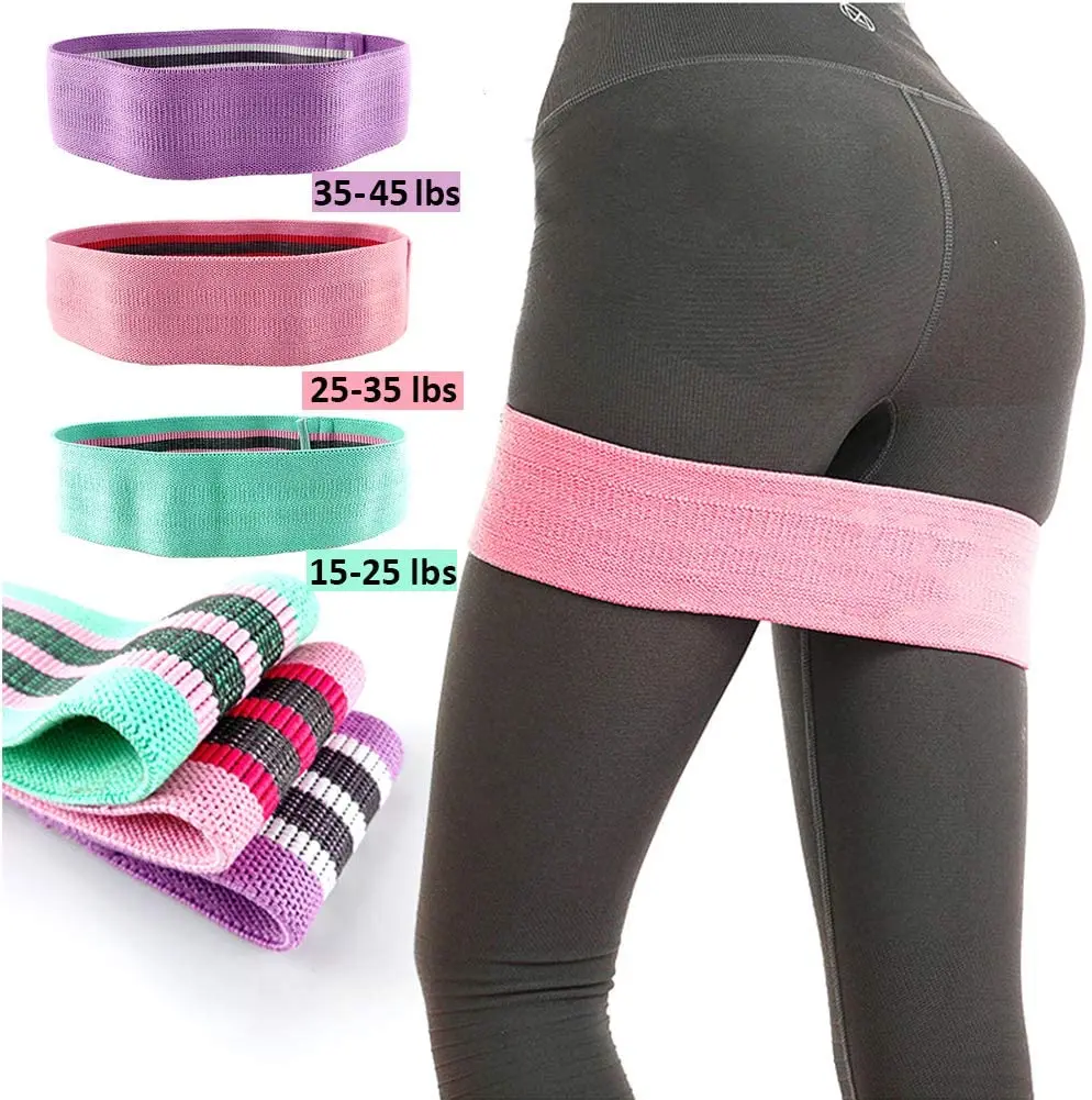 Non-Slip Fabric Booty Bands with 3 Levels of Resistance - Victor Fitness