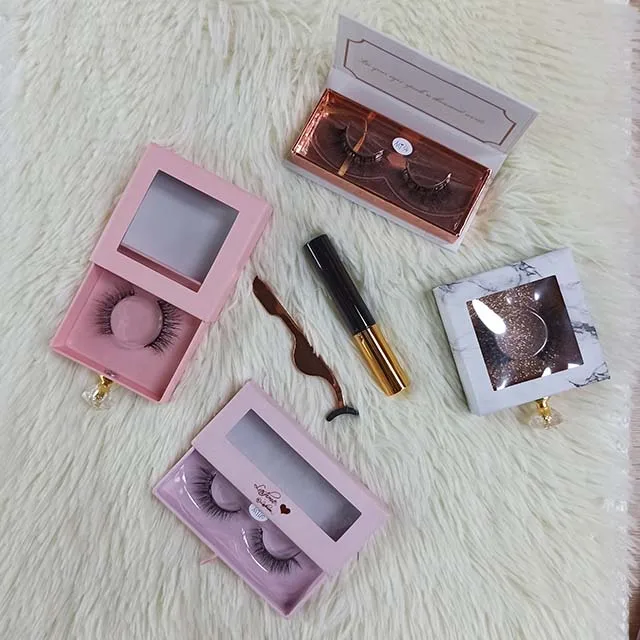 

False Eyelashes Magnetic Lashes Private Label Six Eyelashes Mink Eyelashes With Customized Package, Natural black mink eyelashes