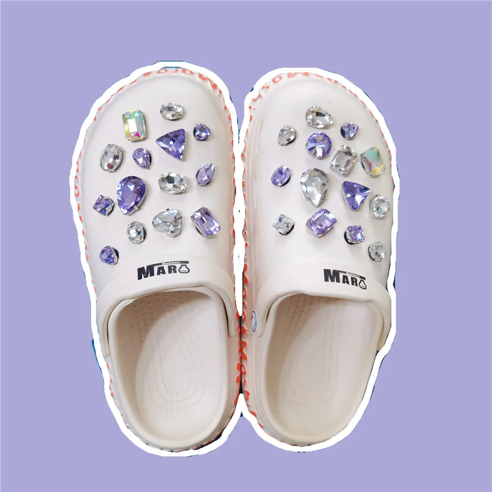 

Summer Time 2021 Crystal Different Shoe Charms for crocs shoes charm gemstone shoe charms for Lady