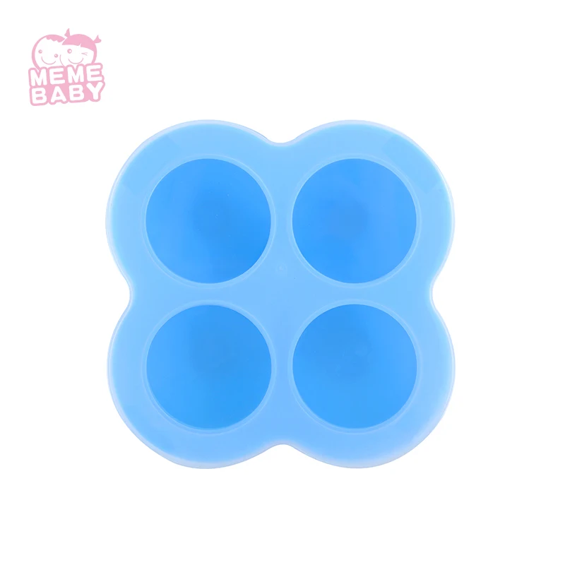 

Easy Clean LFGB Certificate Eco-Friendly Food Grade 4 Cavities Children Silicone Snack Box, Blue