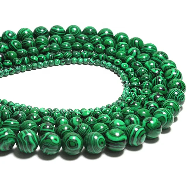 

4/6/8/10/12/14mm Green Malachite Loose Stone Beads For Jewelry Making DIY Bracelet Necklace Accessories Gifts