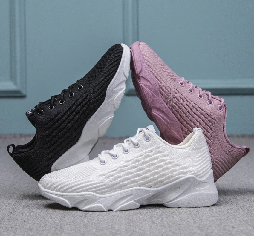 

2021 Women's fashion breathable portable non slip soles running sneakers, 3 colors as the picture