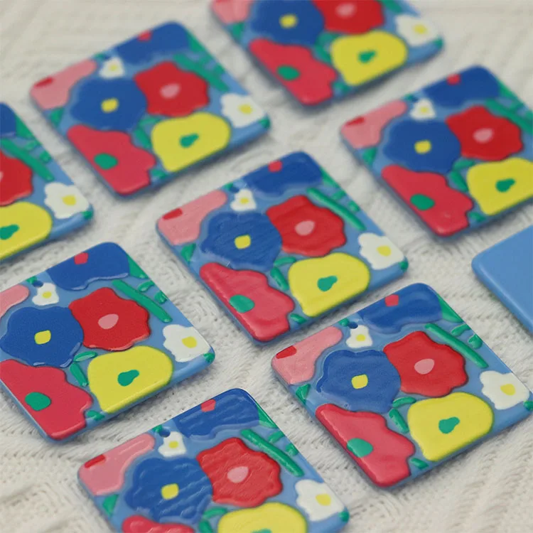 

Hyperbole Colorful Acrylic Pendants DIY Jewelry Beads and Charms Flower Large Acrylic Charms, Color printed