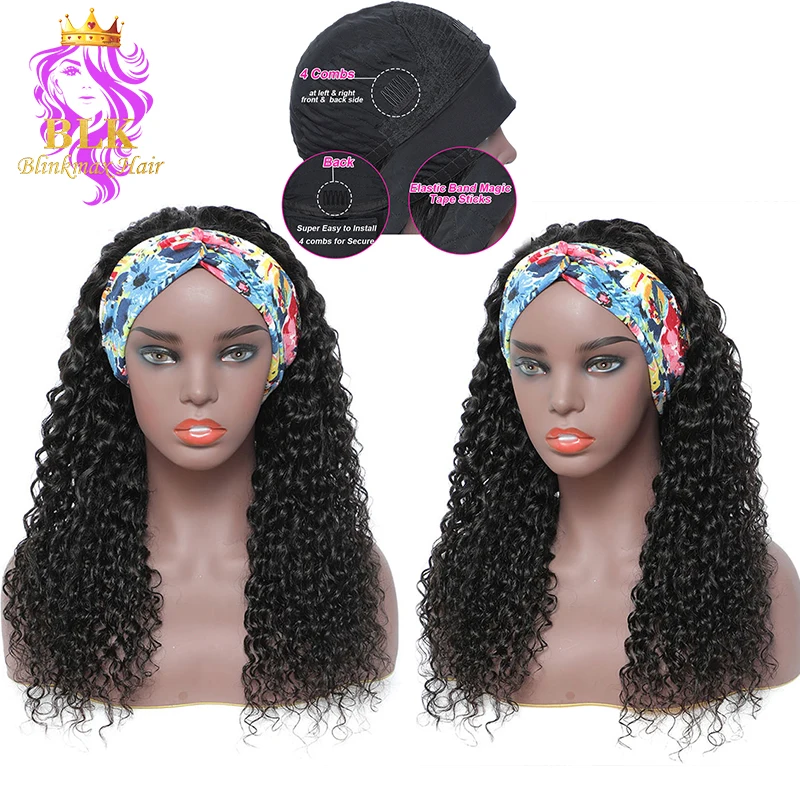 

Wholesale Headband Wig Human Hair For Black Women, Unprocessed Virgin Kinky Curly Headband Wig