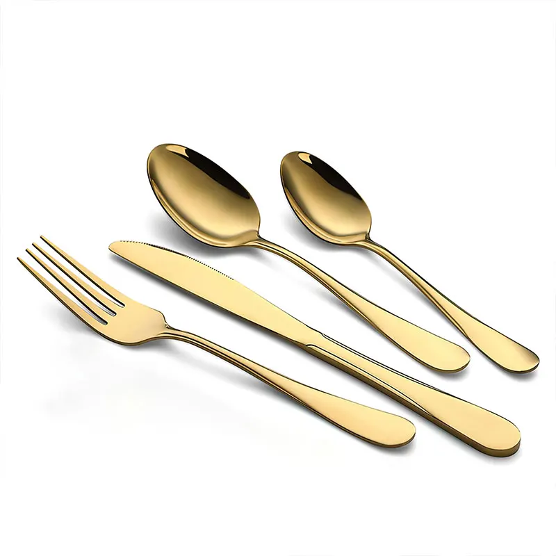 

Wholesale spot knife spoon fork gold 24pcs cutlery set 18/10 stainless steel flatware sets