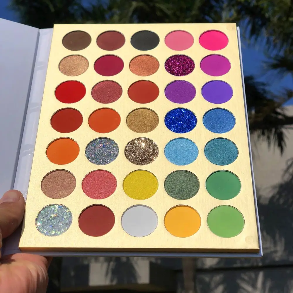 

Wholesale New 35 Color High Pigment Eye Shadow Palette Cosmetics Private Label Eyeshadow Palette, Black