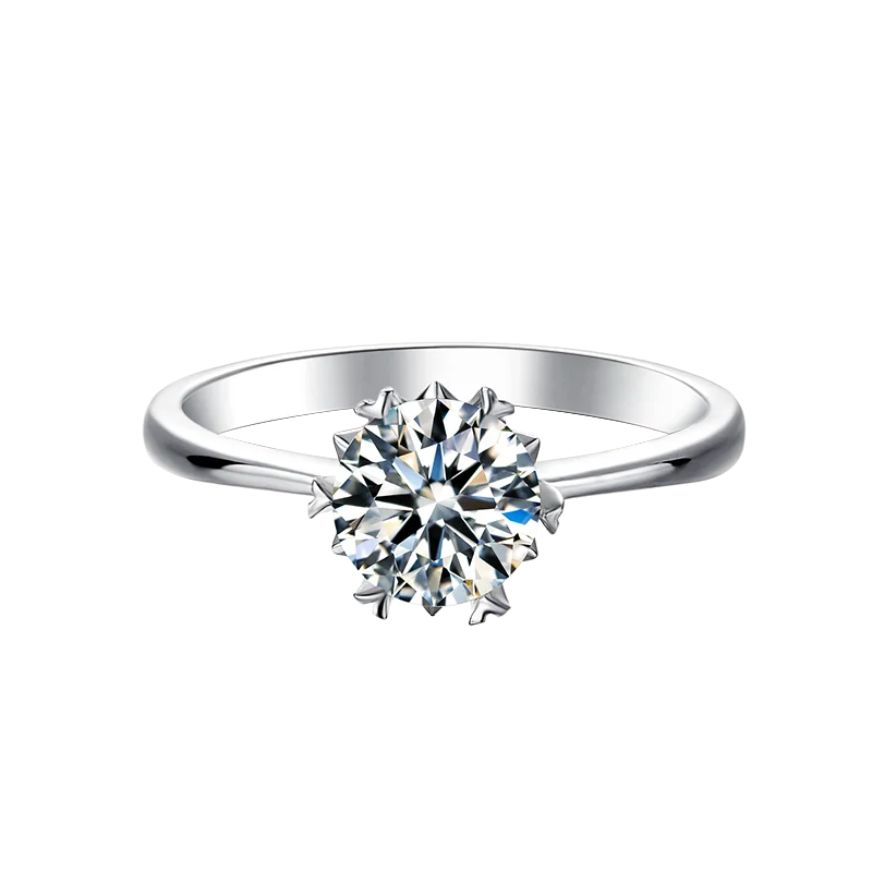 

Classic Wedding 1ct Six claw ring jewelry women diamond ring light rings, White