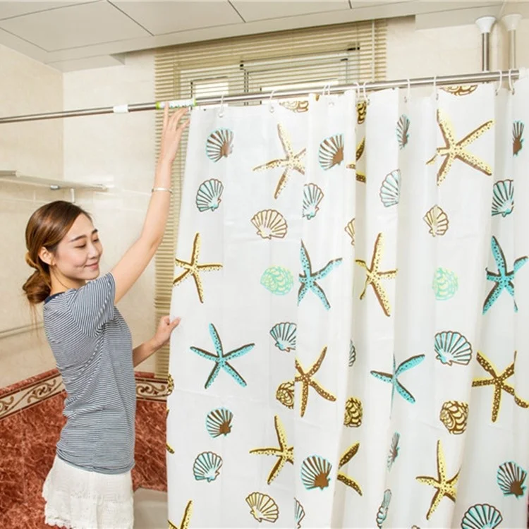 
Hot Sale Straight Telescopic Adjustable Balcony Laundry Shower Curtain Rod 