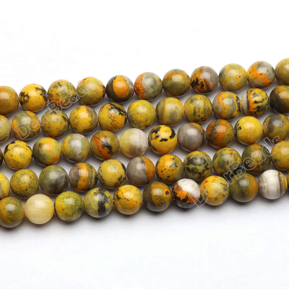 New Arrived Real Yellow Bumblebee Jasper Beads Strand for DIY Jewelry Beads 6mm 8mm 10mm