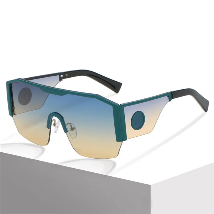 

New style personalized whole lens big frame thick leg windproof metal frame sunglasses, 7colors