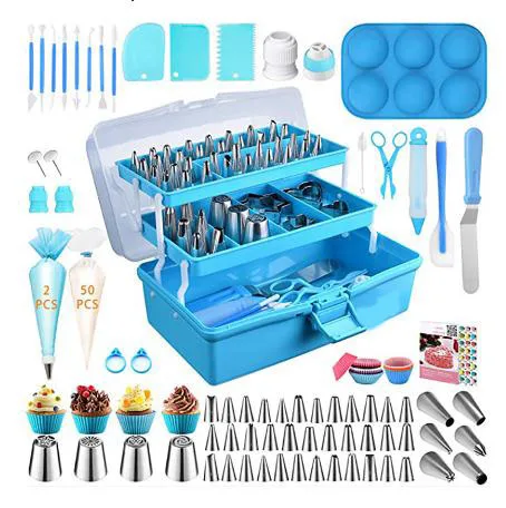 

DUMO 236Pcs Rotating Turntable Tools Cake Decorating Icing Piping Nozzles Set Cake Decorating Supplies Kit