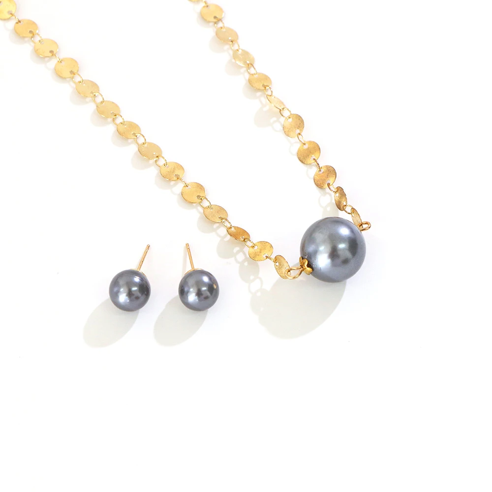 

Hawaiian jewelry wholesale Jewelry Sets Polynesian Jewelry Marshall Gold Color Necklace Earrings Set Hawaiian Pearl for Women