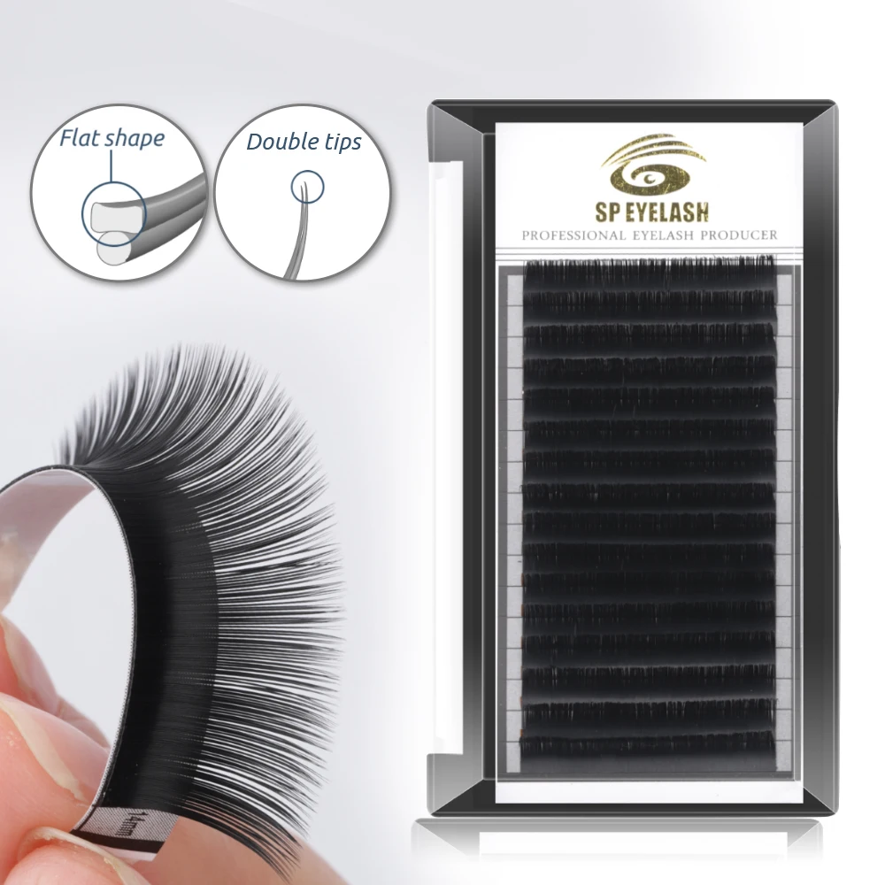 

Own Brand Luxury Black Premium Supplies Natural Lashes Ellipse Flat Lash Extensions Individual Eyelash Extension, Natural black