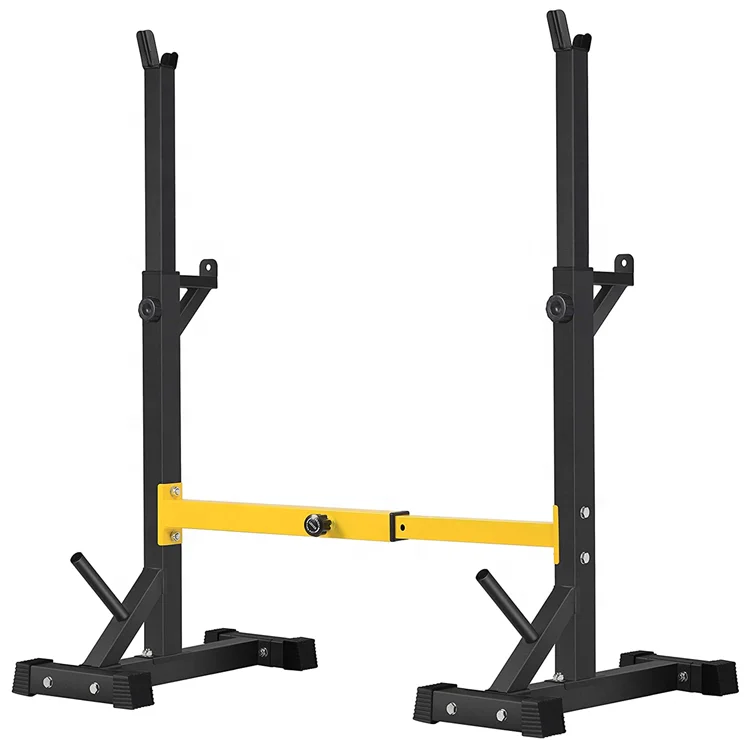 

Wellshow Sport Squat Rack Stand Barbell Free Press Bench Home Gym Dumbbell Racks Stands Adjustable Bench Press Stands, Yellow+black/custimized