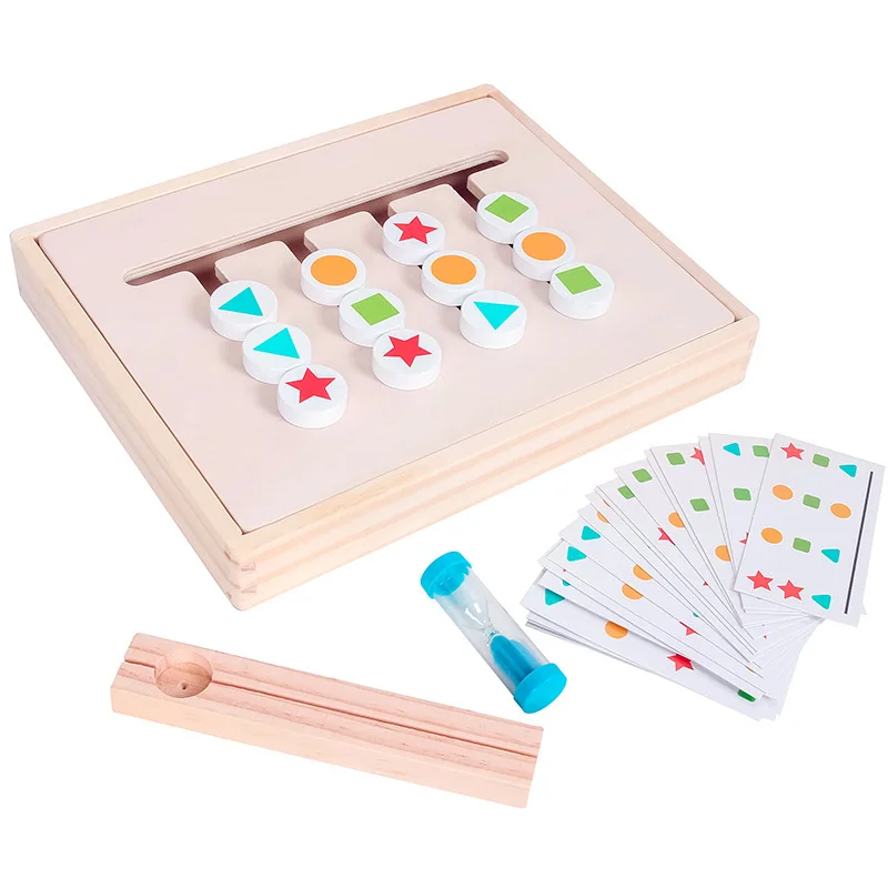

Wooden Montessori teaching four-color game enlightenment logical thinking training puzzle early education children's toys