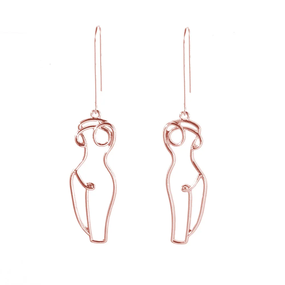

Hot Selling Designer Earrings Popular Irregular Human Outline Pendant Drop Earrings