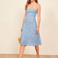 

r40405s 2019 New fashion women fashion flower print straps tube top dress