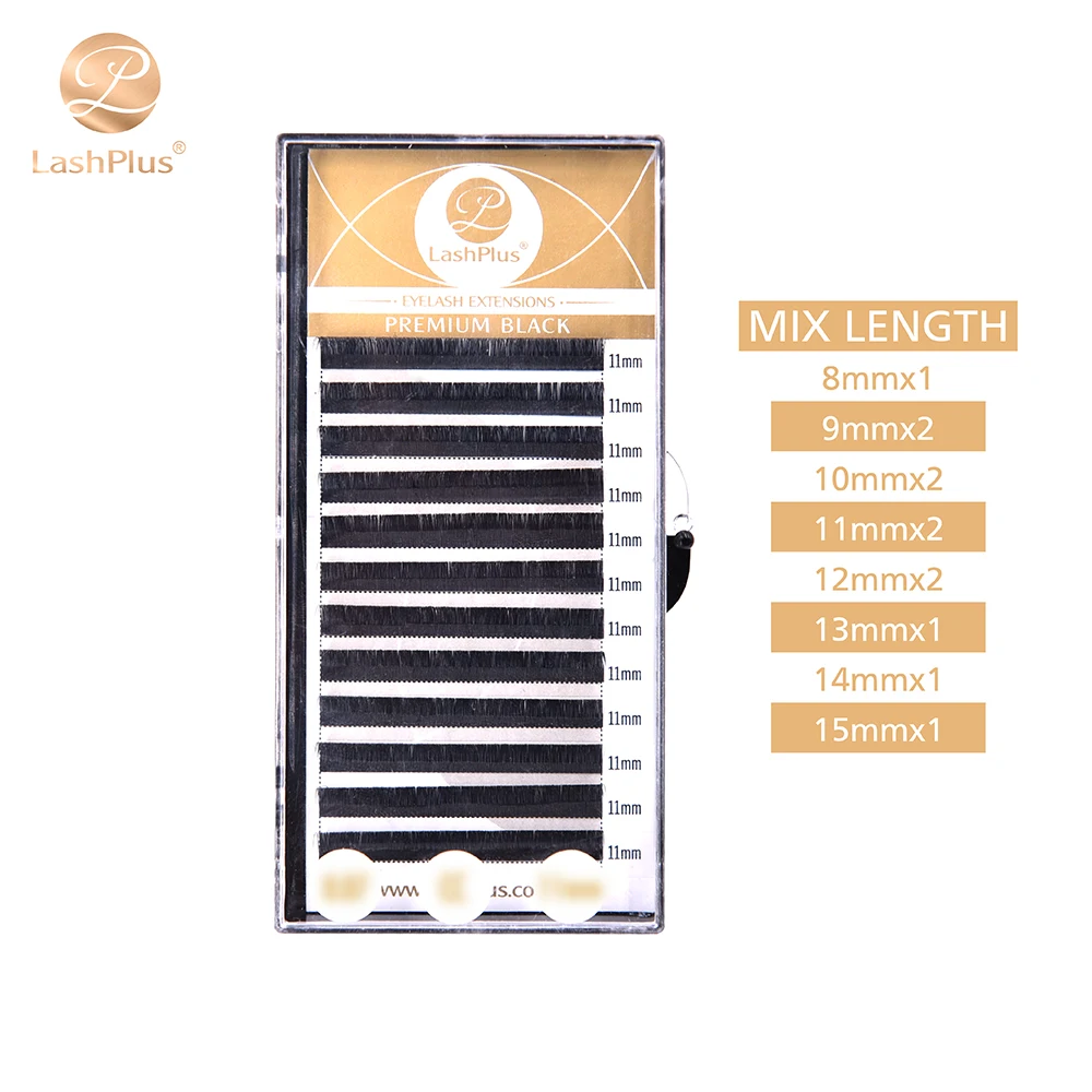 

LashPlus eyelashes extension professional 5-20 mm volume oem lashes tray 0.03 0.05 0.07 0.15 individual eyelash extensions, Matte black
