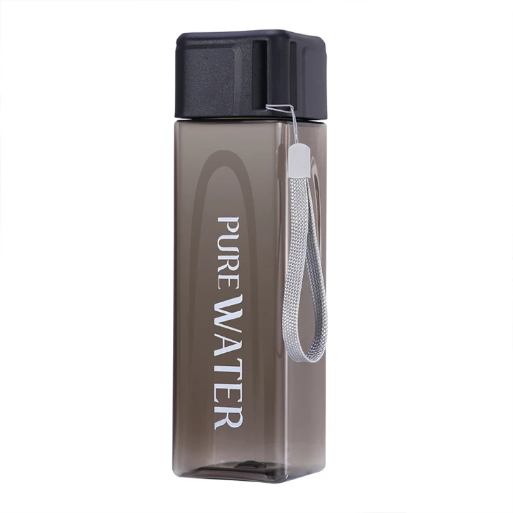 

Michley High Quality Sport Transparent Clear Fruit Juice Leak-proof Outdoor Sport Travel Camping Plastic Square Water Bottles, As pictures
