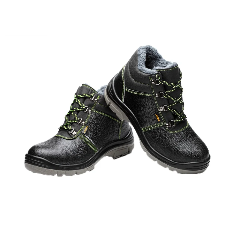 

Cotton men's anti-smashing and winter-proof work safety shoes, Black