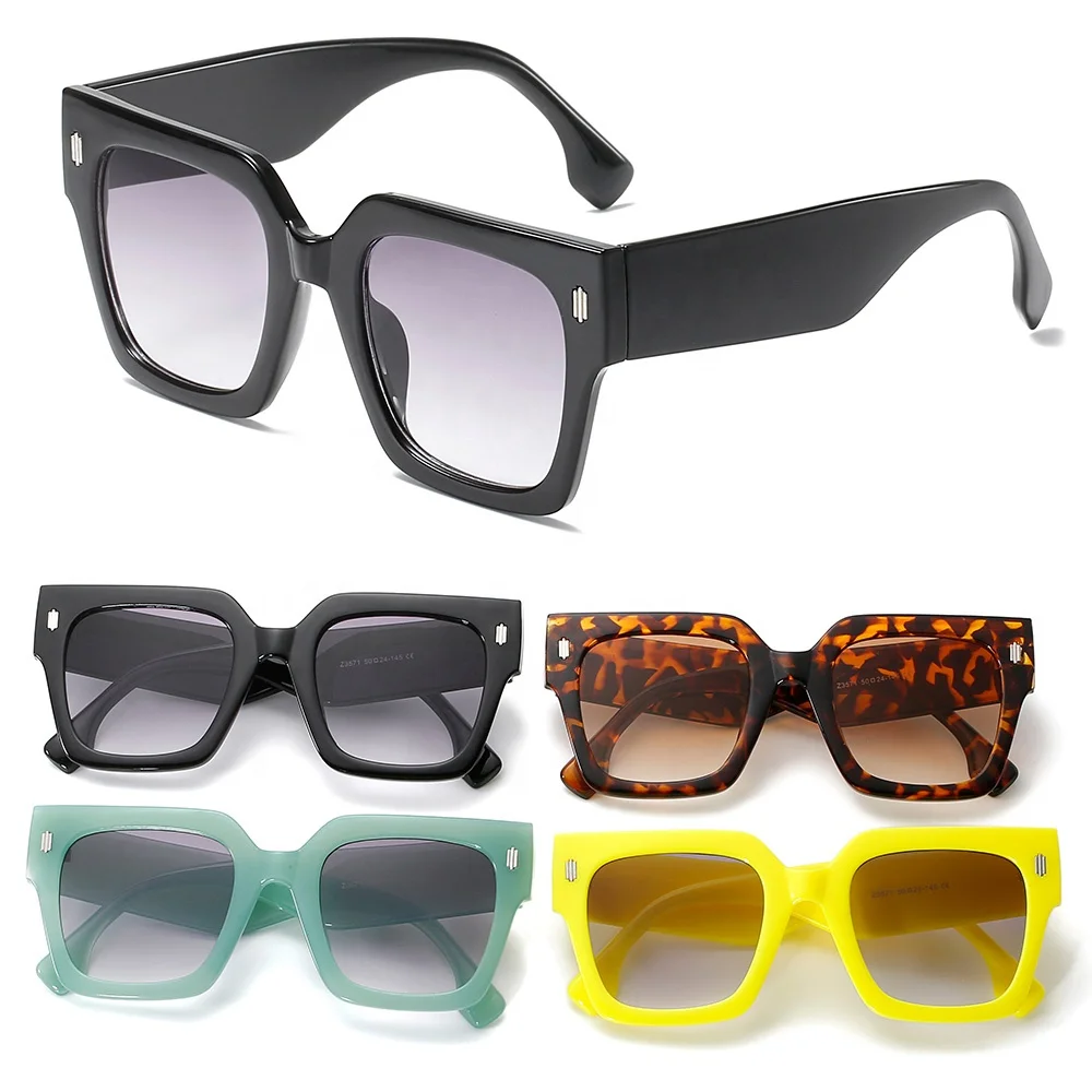 

New Stocks Custom Logo wholesale italy design ce cat 3 uv400 gradient tint lens oversized square sunglasses for women