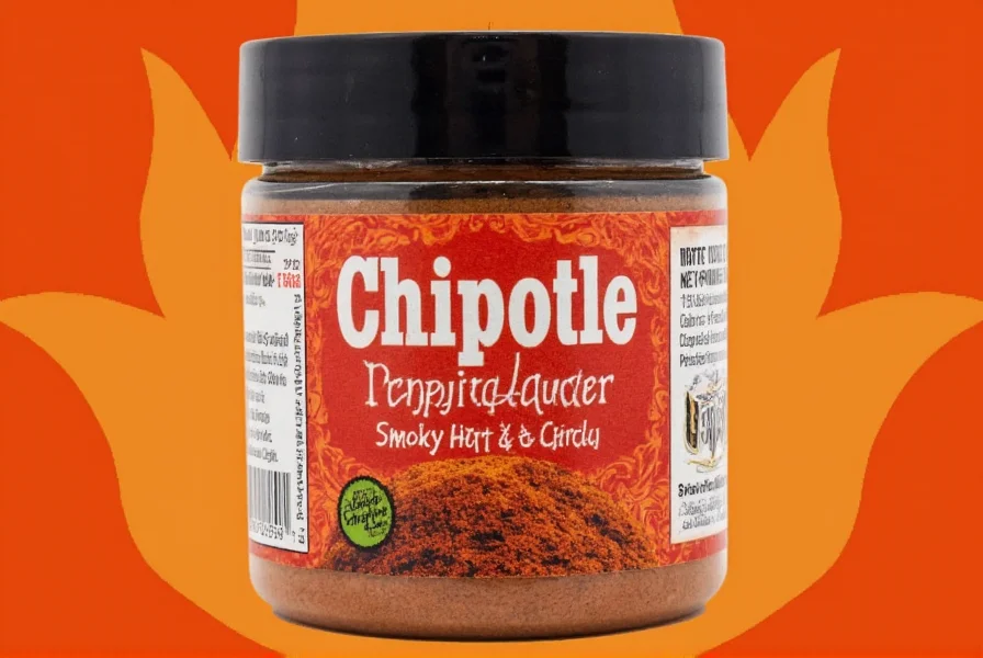 Spice rack with chipotle pepper powder