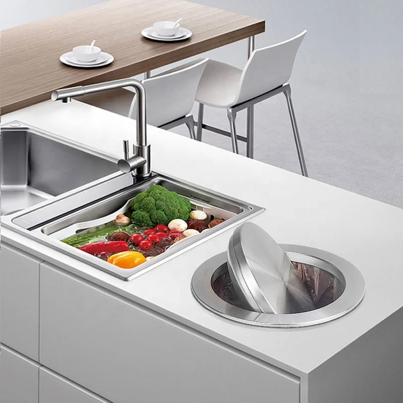 

Leasylife home kitchen built-in countertop trash can lid