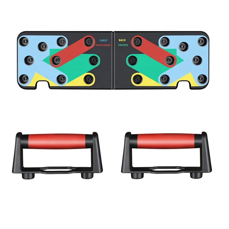

Push up board Multi functional fitness equipment Foldable push up bar Abdominal muscle plate push up bracket, Black/blue/sky blue/red