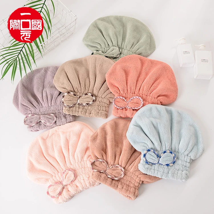 

Quick Drying Lady Bath Towel Dry Hair Microfiber Bath Towel Hair Dry Shower Cap