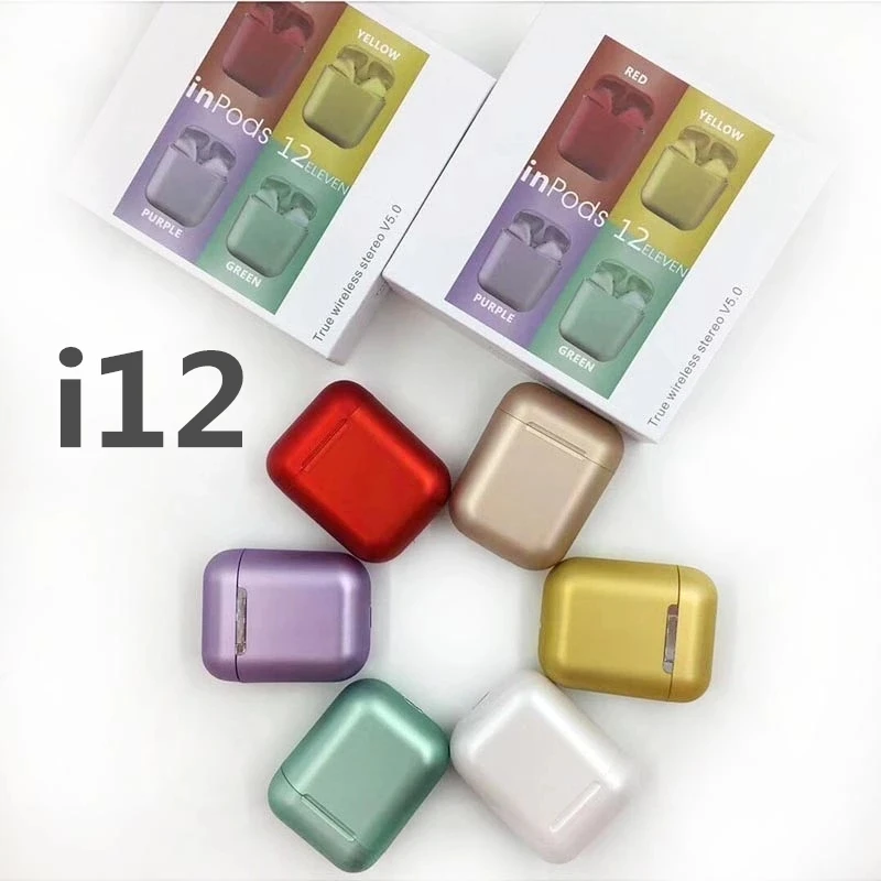 

Aliexpress Top Seller i12 2021 Metal Color Audifonos Wireless Earphones i12 TWS consumer electronics