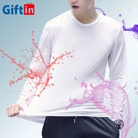 

2019 wholesale Polyester high quality loose nano hydrophobic long sleeve waterproof t-shirt breathable blank men t shirts