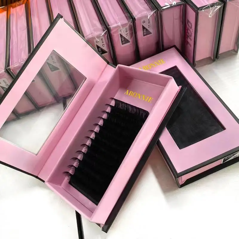 

0.03 0.05 22 25 Handmade individual classic silk bulk private label eyelash extension korean matte black volume lashes extension