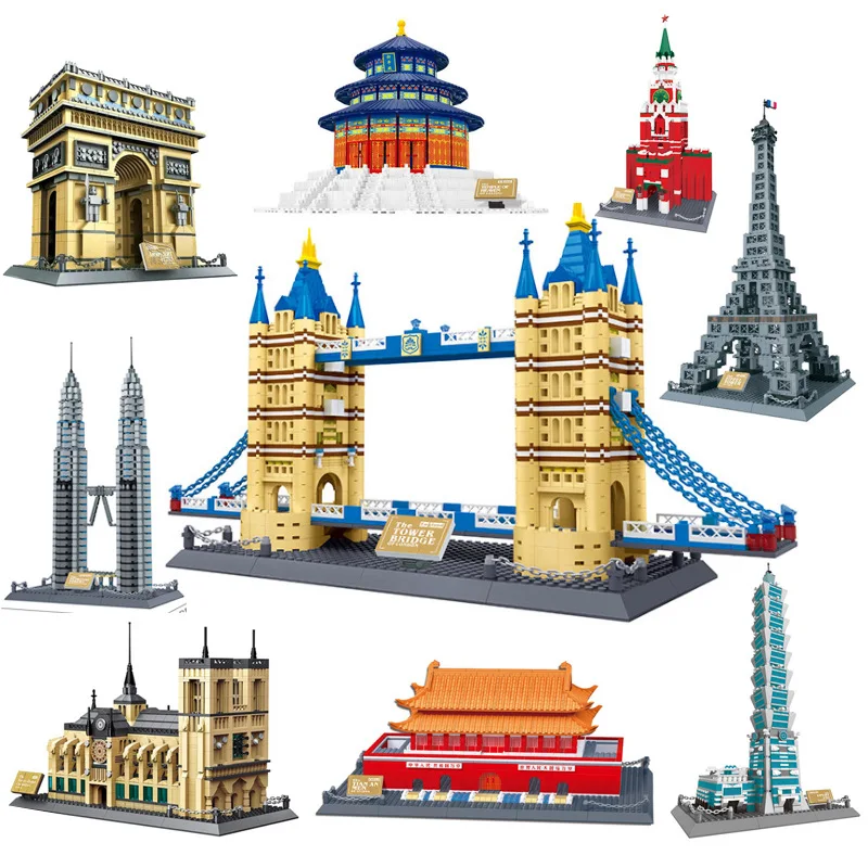 

Plastic Architecture Classic Skyline City Bricks Building Blocks Sets Model Kids Gift Toys