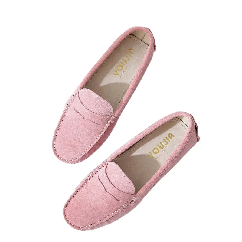 

leather casual shoes for ladies comfortable loafer shoes moccasins, 6 colors