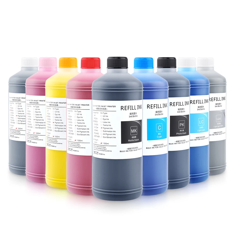 Ocbestjet 1000ML 6 Colors Universal Pigment Ink for Epson L850 L800 L801 L805 L810 L1800 Printers