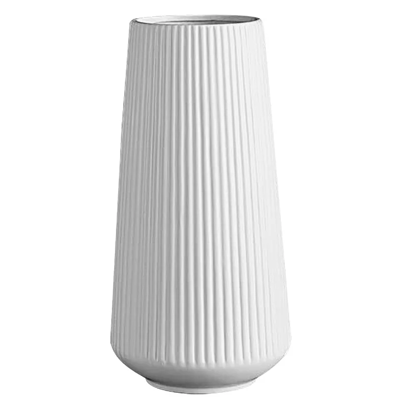 

Mediterranean ceramic vase Nordic modern minimalist white powder gray ornaments flower arrangement home frosted, 3 colors