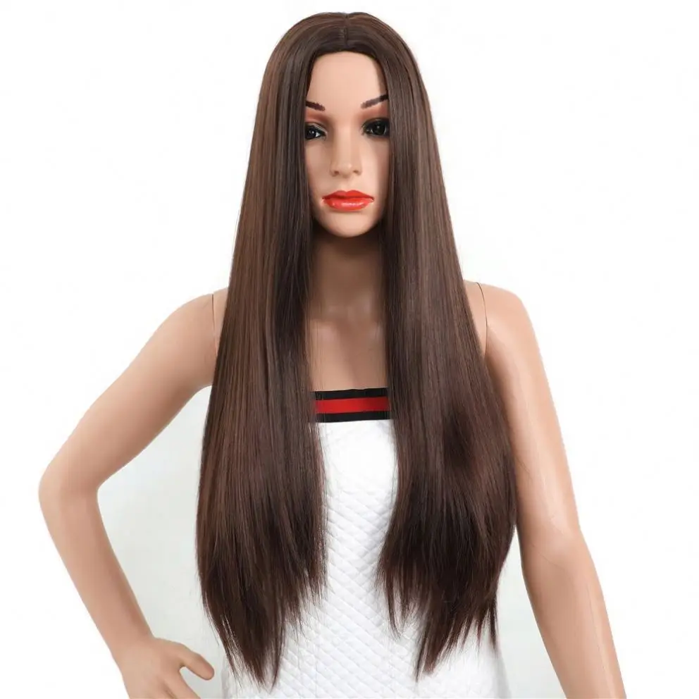 

MYZYR Straight Hair Artificial Wigs of Various Colors, Heat-resistant Synthetic Wigs None Lace Wigs Synthetic Fibres Swiss Lace, Pink,black