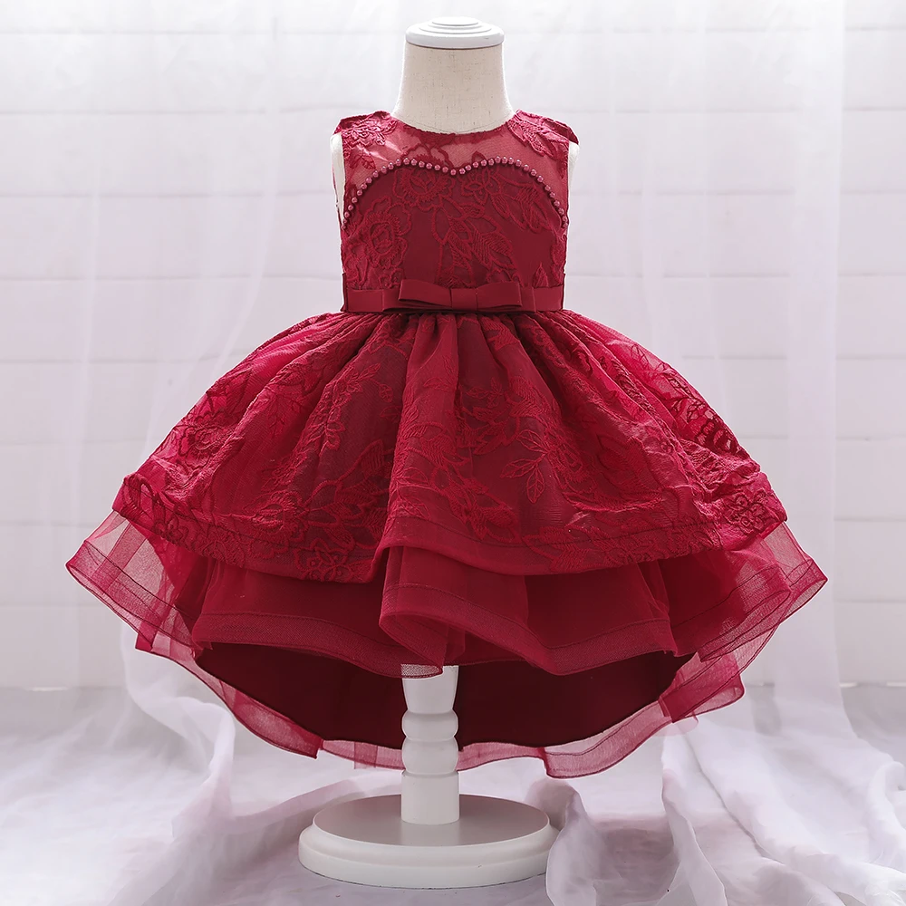 

New Model Fluffy Princess Dress Long Tail Baby Girls Dresses Ball Gown T1939XZ