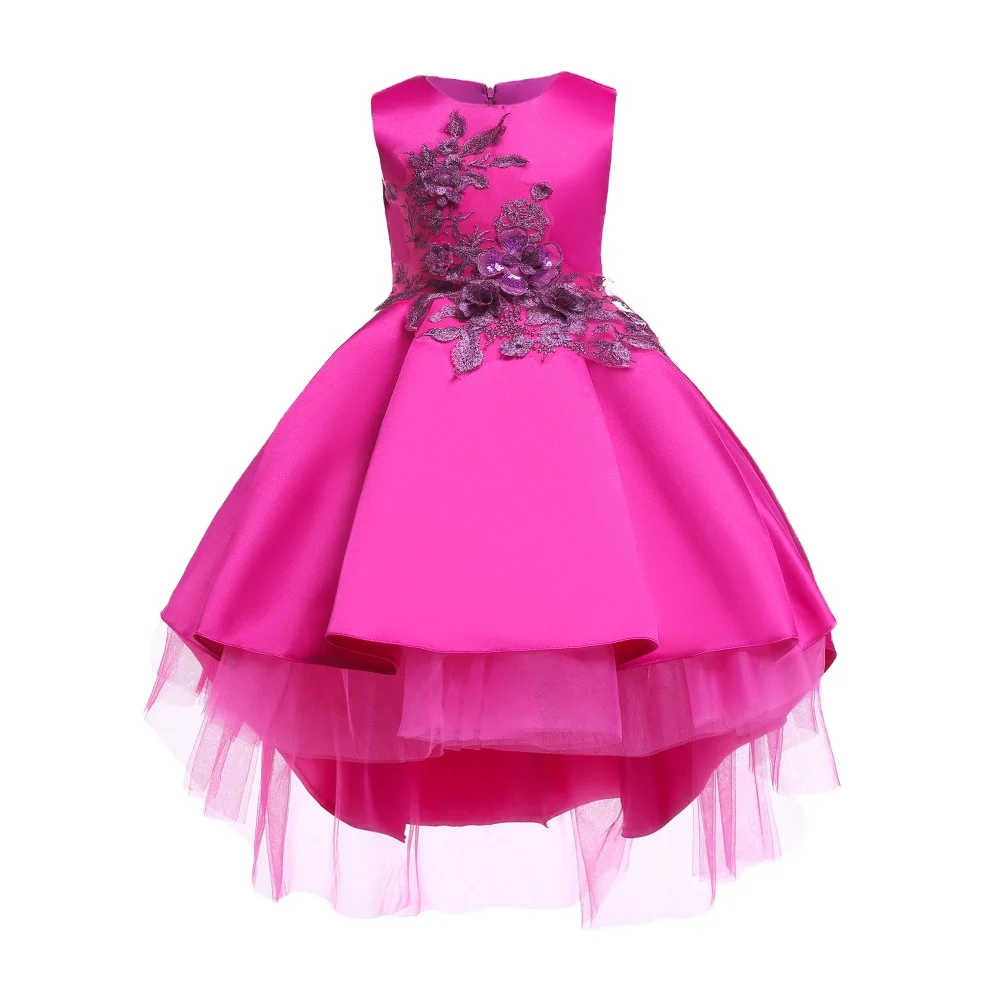 

Europe and the United children bridal satin cloth princess trailing bow flower girl dress bridesmaid dresses for wholesale, As pic shows, we can according to your request also