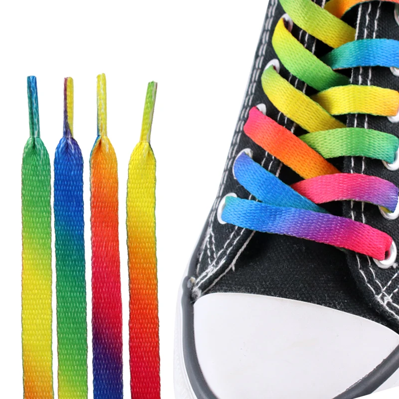 

Colorful Fashion Flat Rainbow Shoelaces for Kids and Adults Sneaker