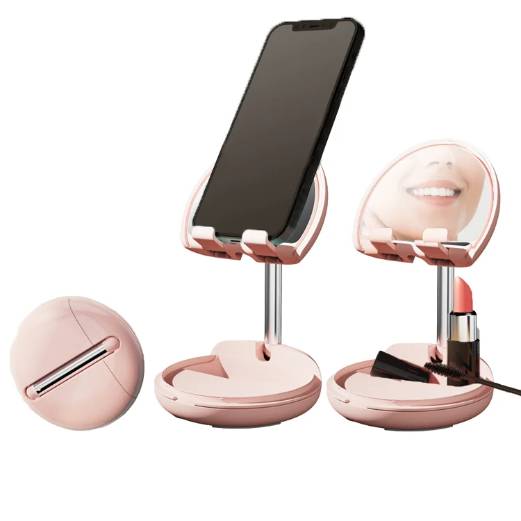 

2021 Newest Product mirror & holders mobile stand phone holder accessories phone holder, Silver
