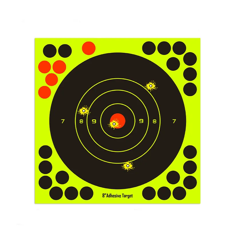 

New 8-Inch Fluorescent Self Adhesive Self Adhesive Shooting Practice Target Paper Stickers Splash Stickers