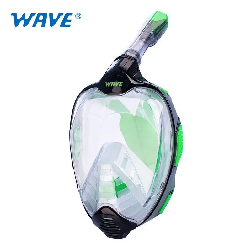 

Full face better exhaust system easy breathe suitable for novices with liquid silicone material full snorkeling mask, Green,blue,pink