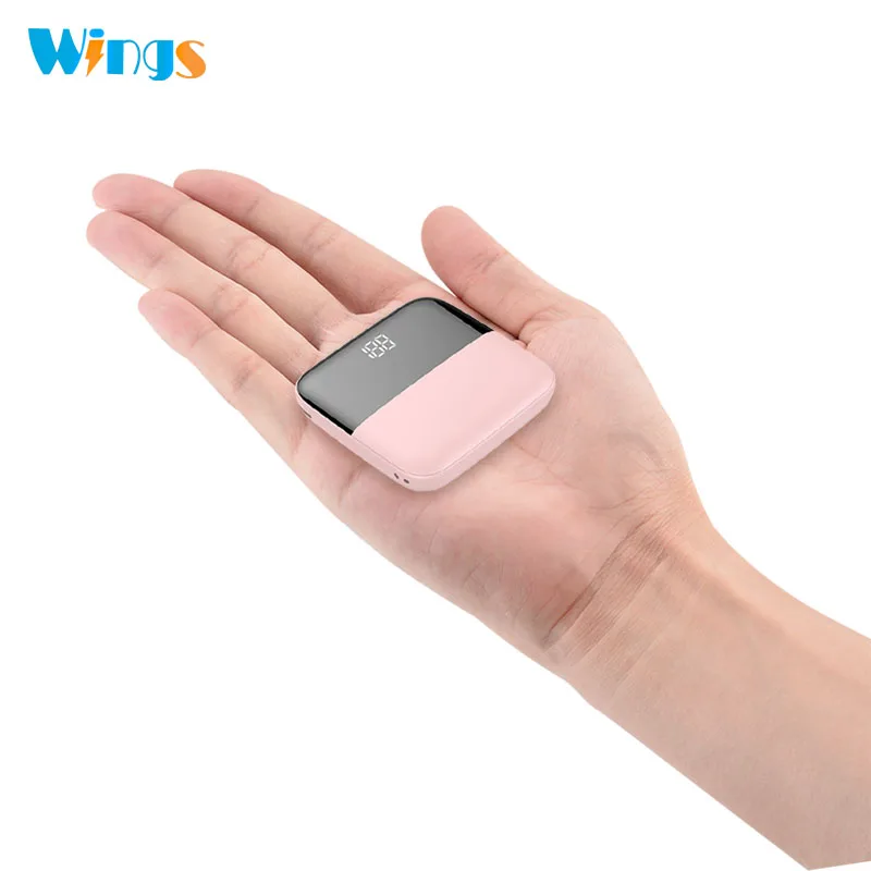 Wing 10000mAh Mini Power Bank Dual USB Charging External Battery Pack Portable Type C PD Fast Charger 10000 mAh Powerbank