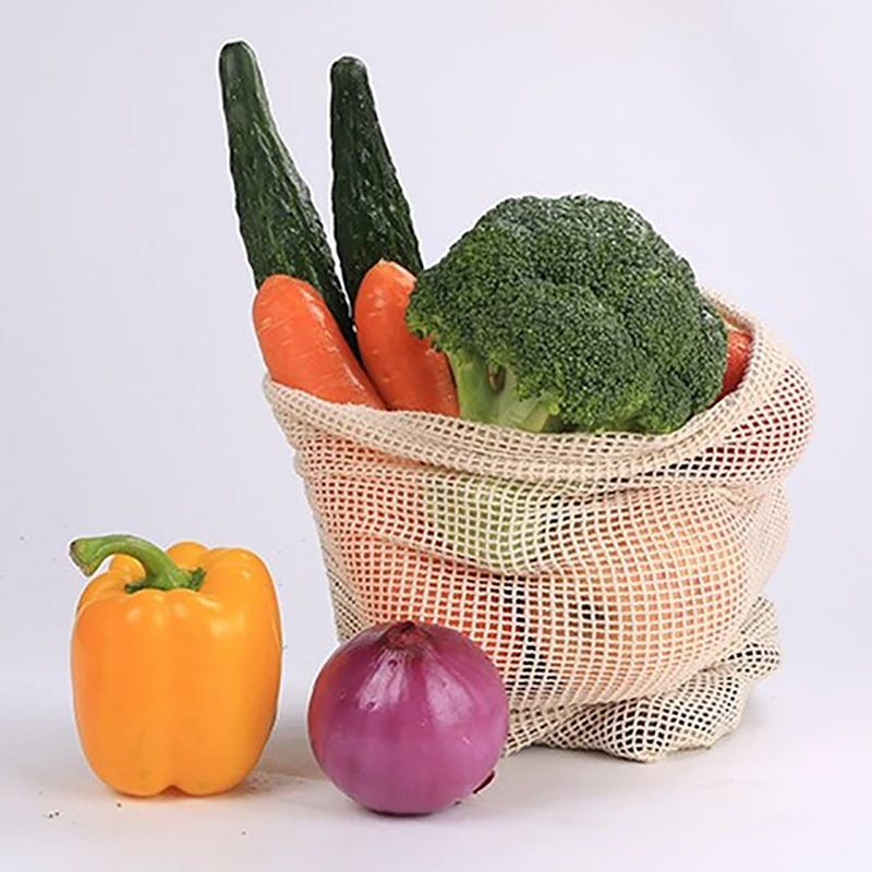 

Eco-friendly organic cotton mesh bag washing fruit and vegetable shopping bag