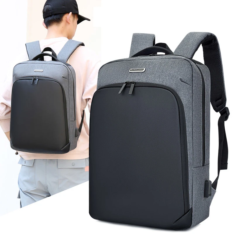 

Latest new design waterproof nylon business laptop backpack with reflective strip, Grey black