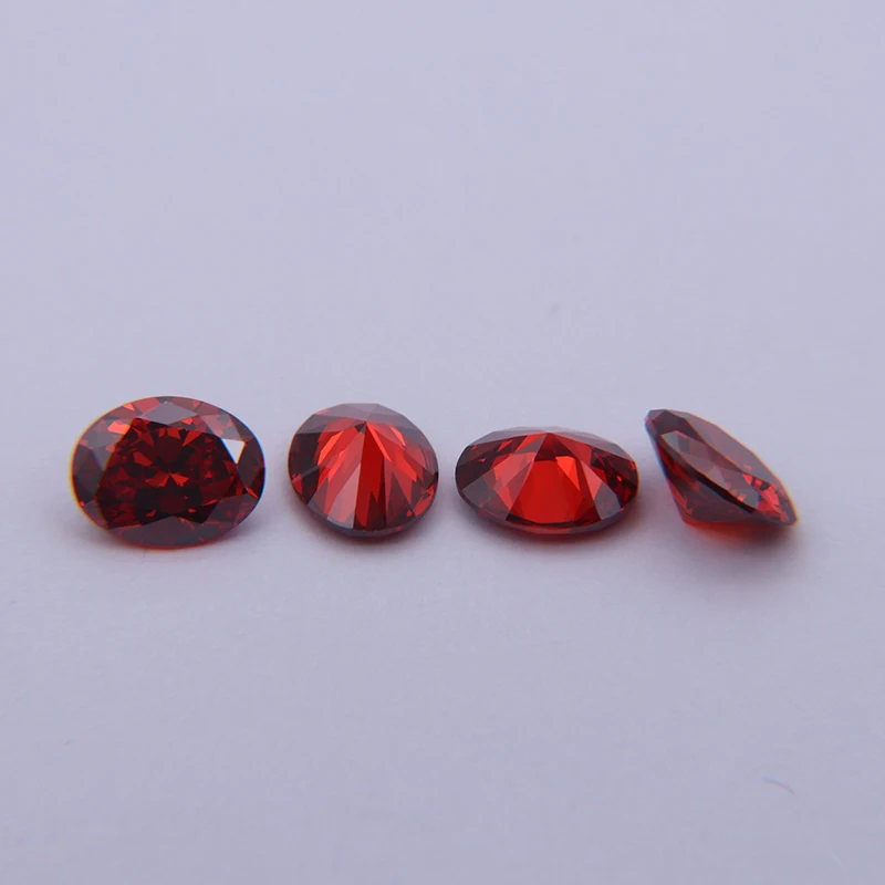 

D- Garnet Oval Cubic Zirconia Diamond Cut Gem Stones