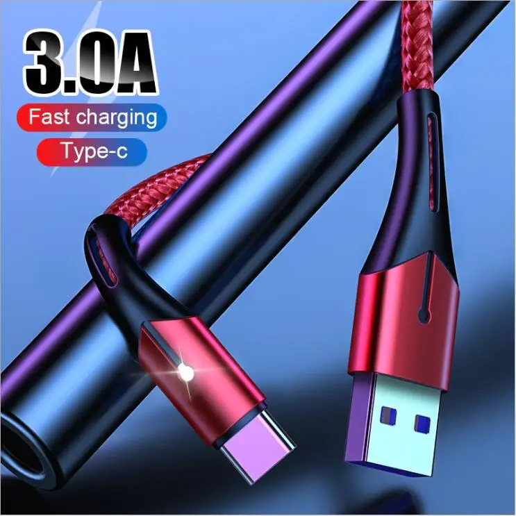 

3A 2m USB Type C Cable Micro USB Fast Charging Mobile Phone Android Charger Type-C Data Cord For Huawei P40 Samsung Xiaomi Redmi