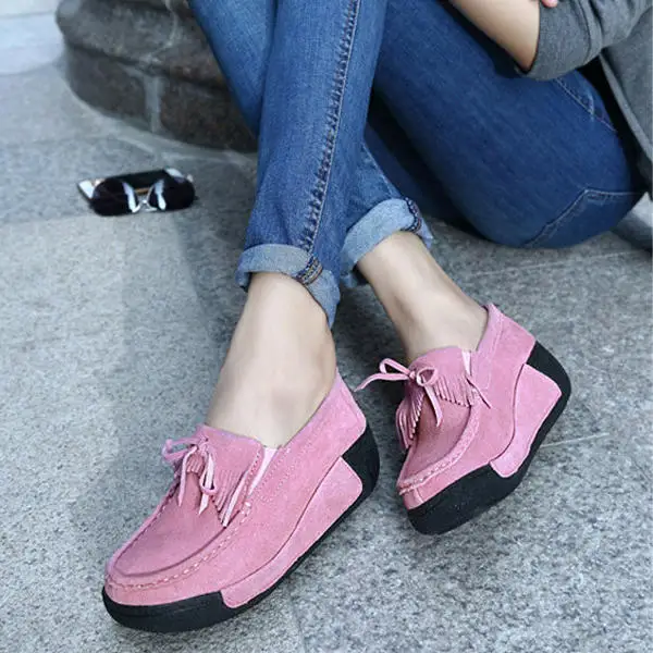 

Bowknot Tassels Breathable Sport Platform Casual Shoe For Women