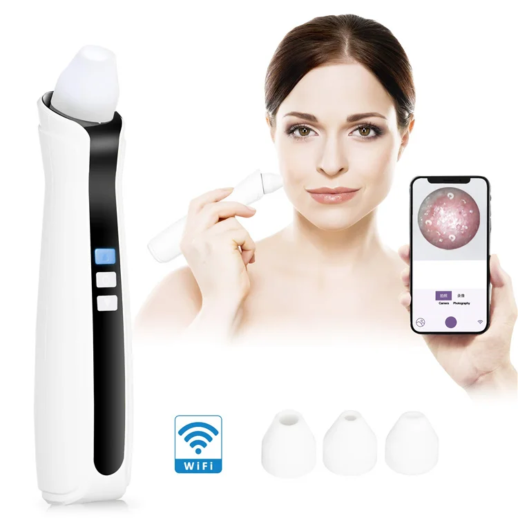 

10% Discount High Quality visual blackhead Electric Blackhead Remover vacuum with Camera Blackhead Remover Pore Vacuum Electric, White